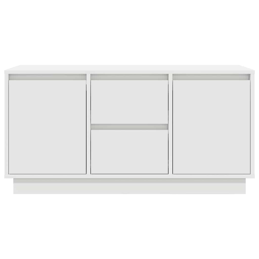 tv-bord med LED-lys 100x41x50 cm hvid