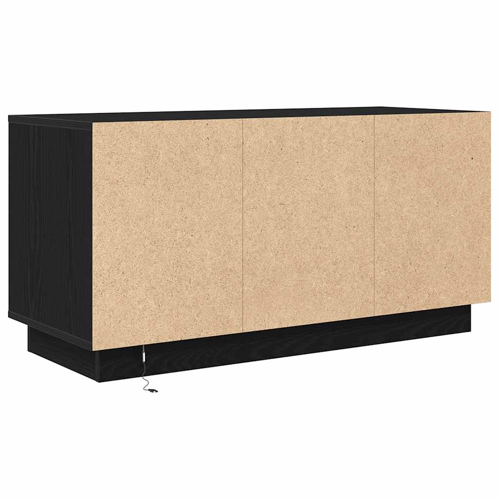 tv-skab med LED-lys 100x41x50 cm sort-eg