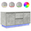 sengebord med LED-lys 100x41x50 cm betongrå