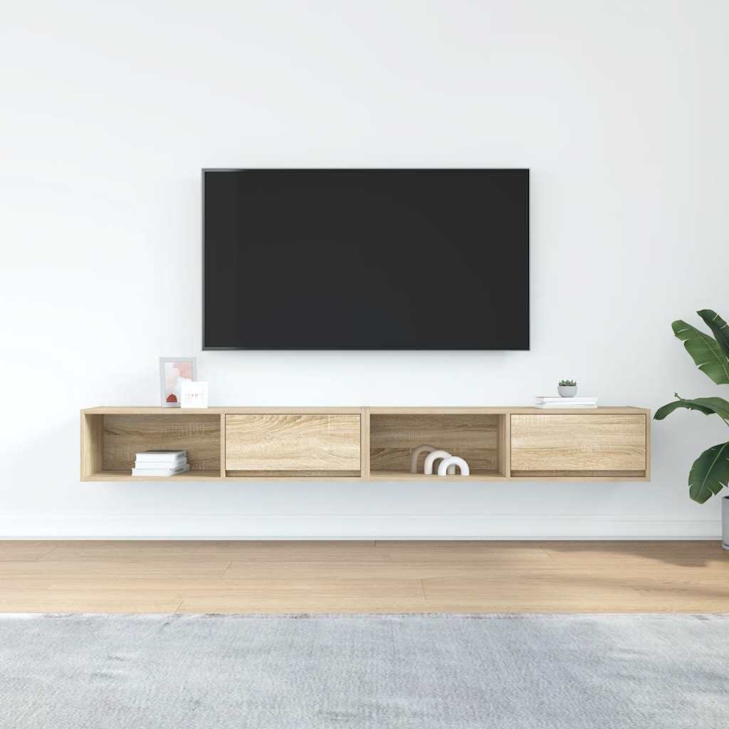 tv-borde 2 stk. 100x31x25,5 cm konstrueret træ sonoma-eg