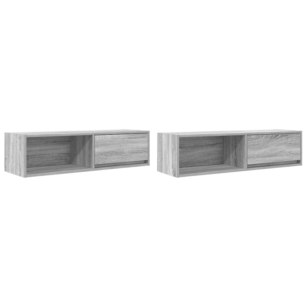 tv-borde 2 stk. 100x31x25,5 cm konstrueret træ grå sonoma-eg