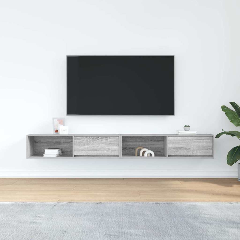 tv-borde 2 stk. 100x31x25,5 cm konstrueret træ grå sonoma-eg