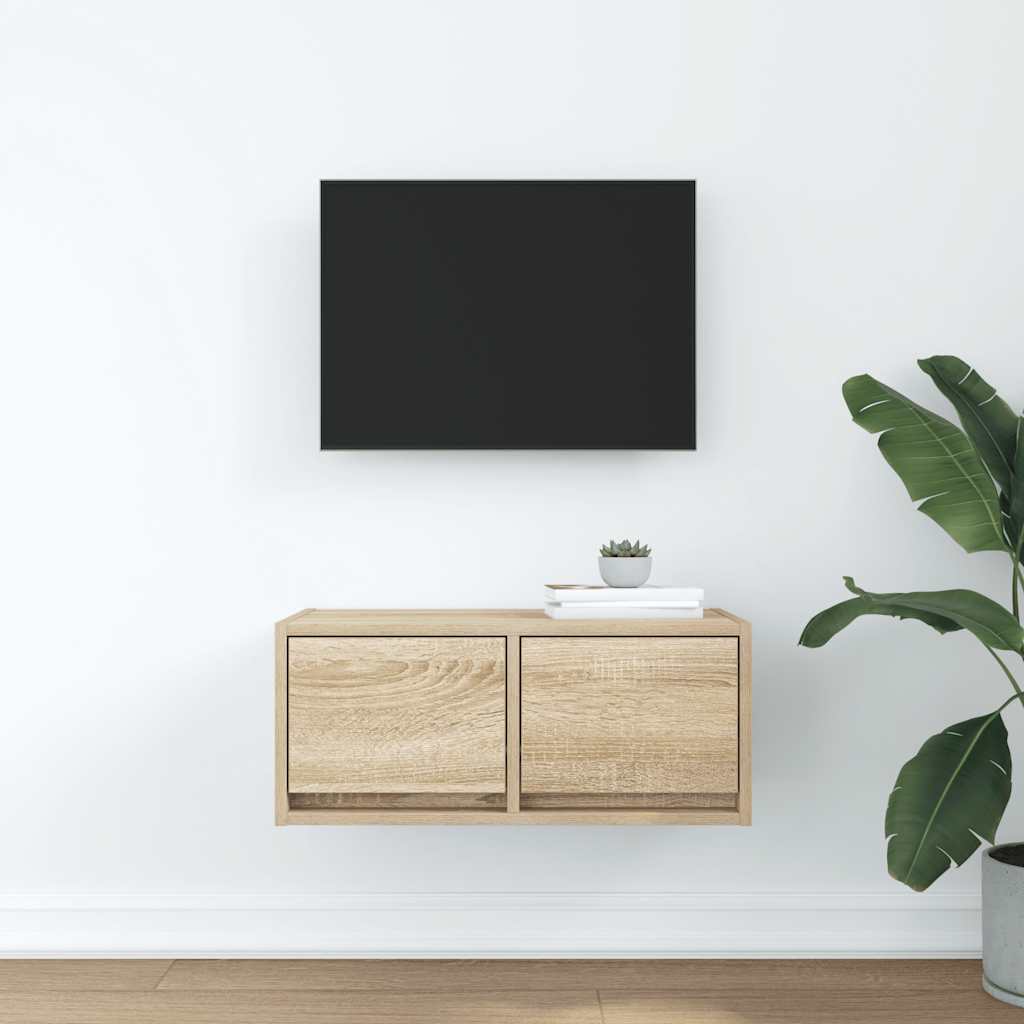 tv-bord 60x31x25,5 cm konstrueret træ sonoma-eg
