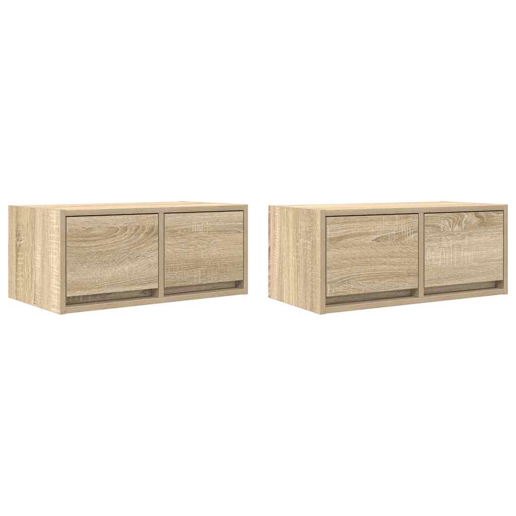 tv-borde 2 stk. 60x31x25,5 cm konstrueret træ sonoma-eg