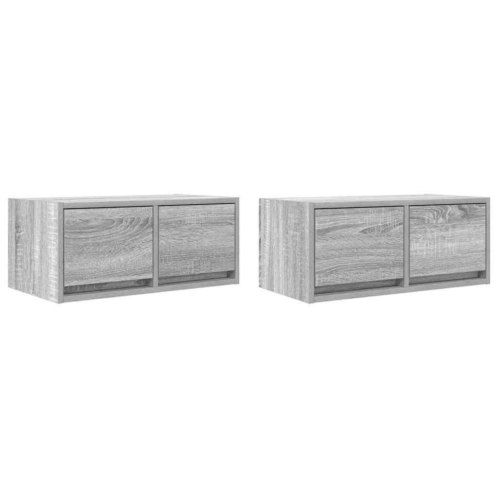 tv-borde 2 stk. 60x31x25,5 cm konstrueret træ grå sonoma-eg
