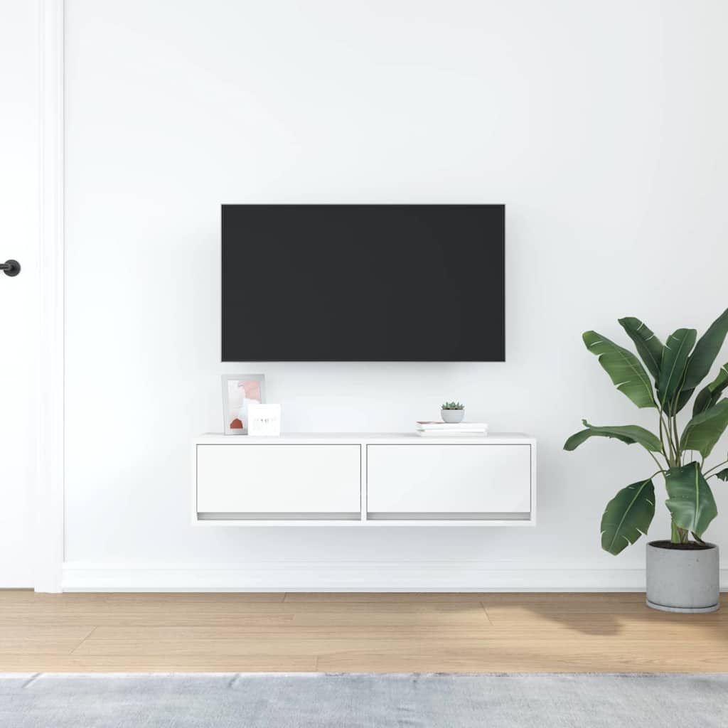 TV-skab 100 x 31 x 25,5 cm Hvid Konstrueret træ