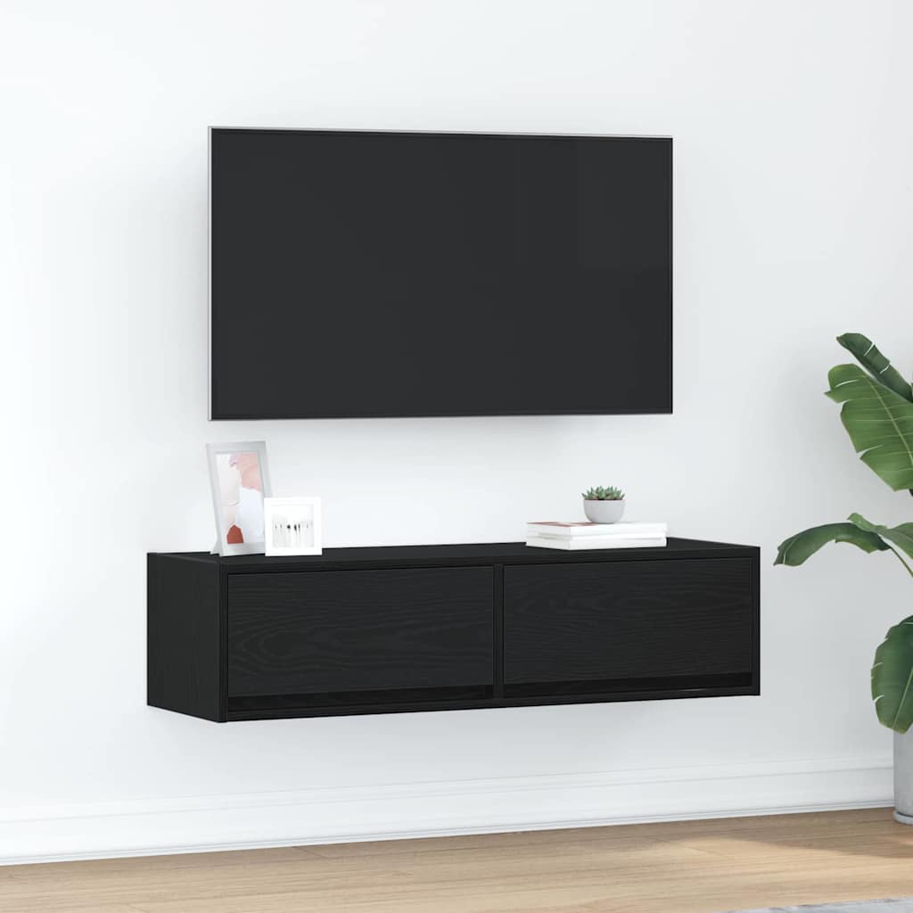 TV-skab 100 x 31 x 25,5 cm Sort eg Konstrueret træ