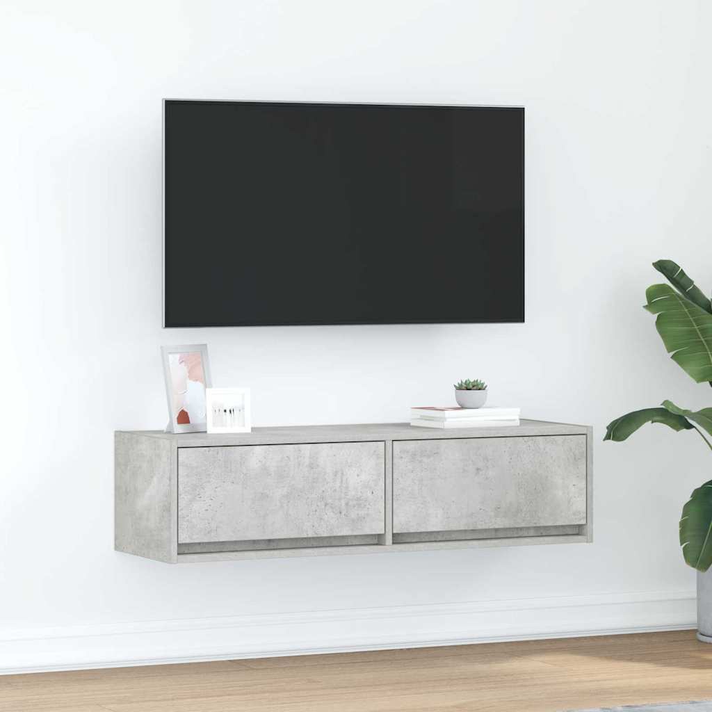 TV-skab 100 x 31 x 25,5 cm Betongrå Konstrueret træ