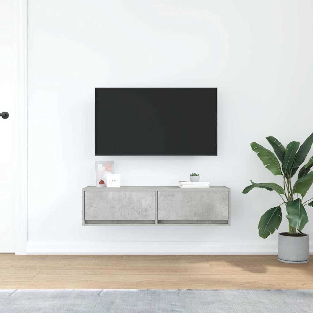TV-skab 100 x 31 x 25,5 cm Betongrå Konstrueret træ