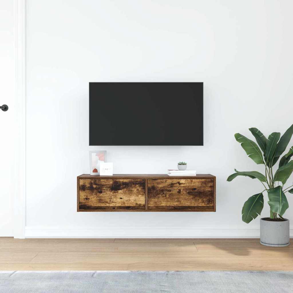TV-skab 100 x 31 x 25,5 cm Røget eg Konstrueret træ