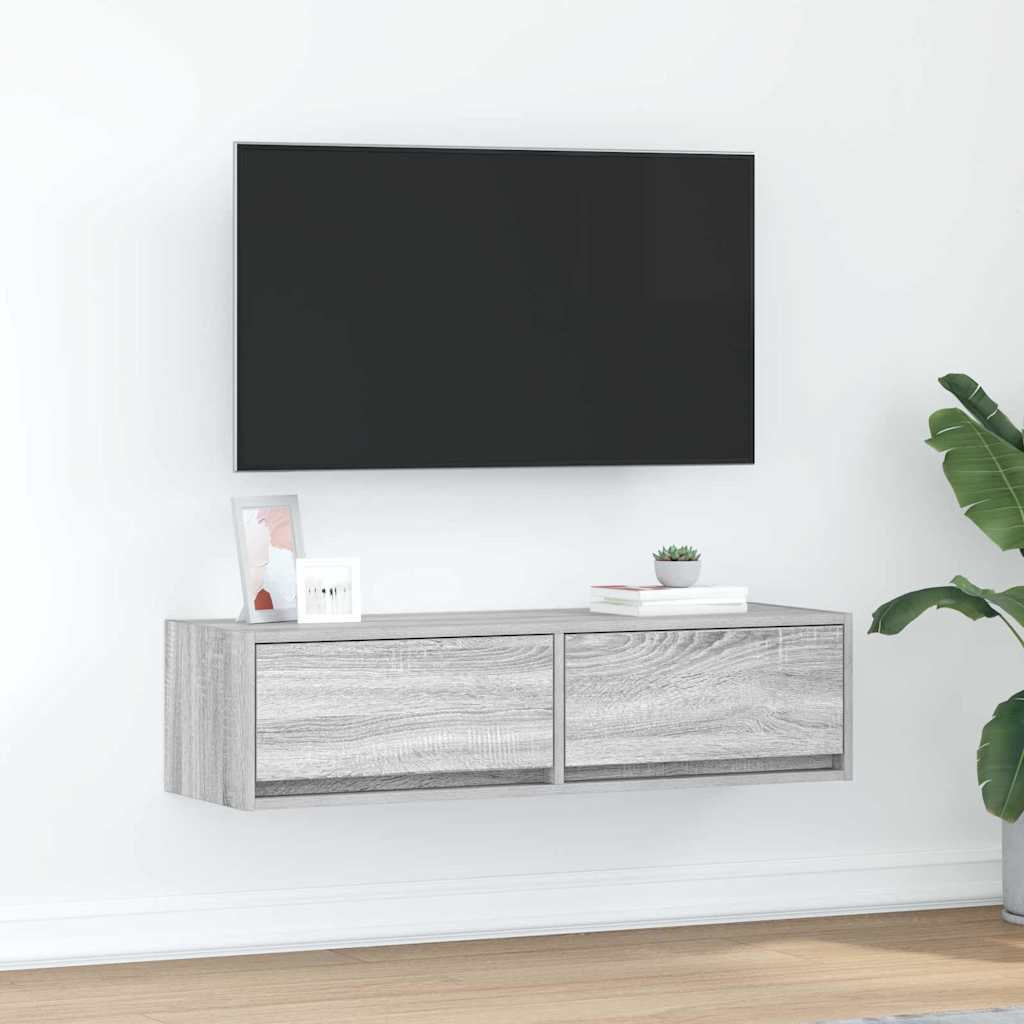 TV-skab 100 x 31 x 25,5 cm Grå sonoma-eg Konstrueret træ