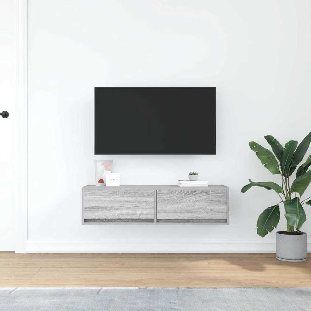 TV-skab 100 x 31 x 25,5 cm Grå sonoma-eg Konstrueret træ