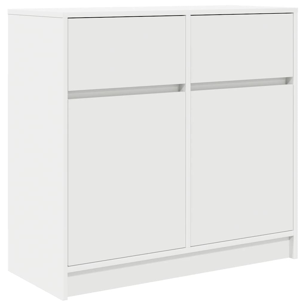 kommode med skuffe 80x34x76 cm konstrueret træ hvid