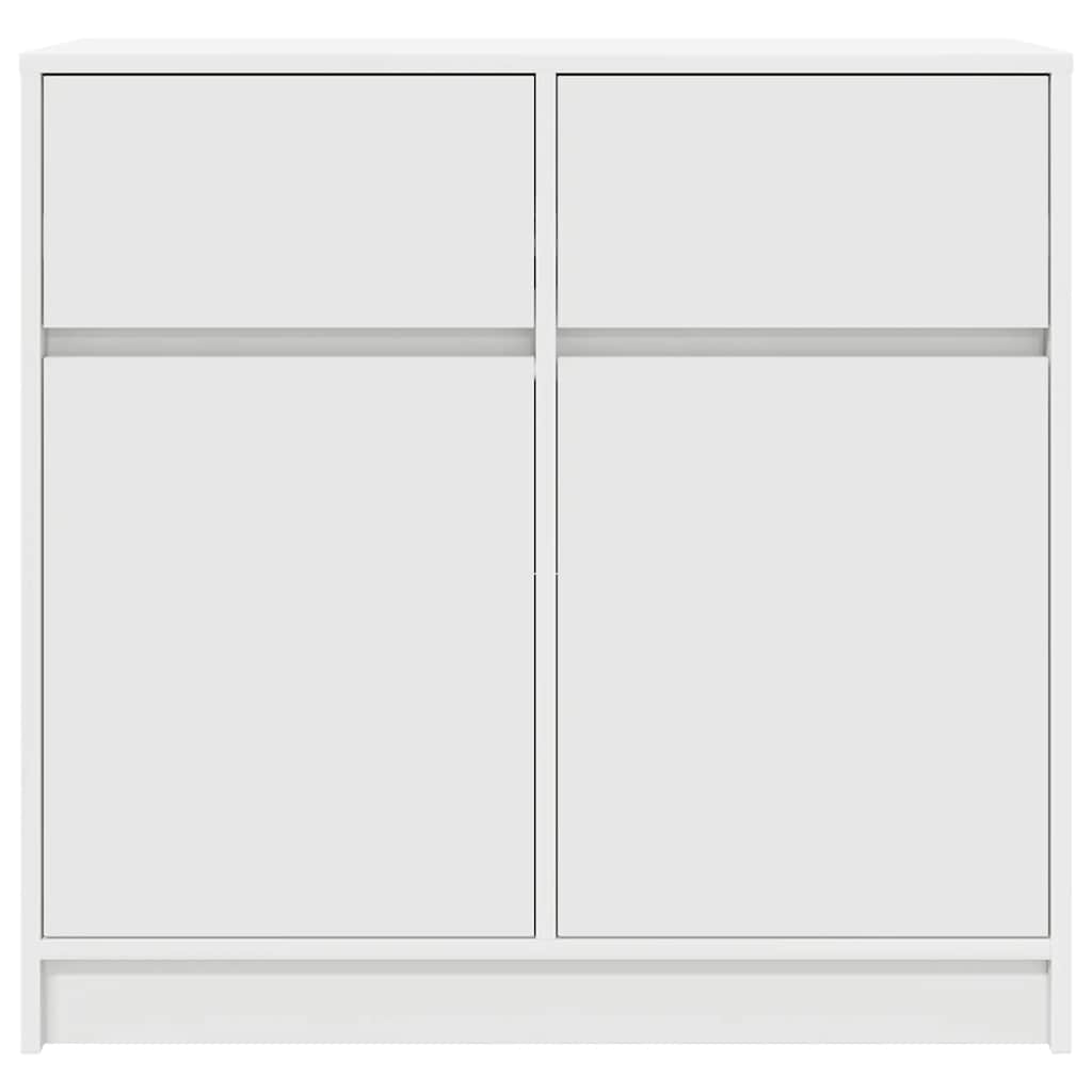 kommode med skuffe 80x34x76 cm konstrueret træ hvid