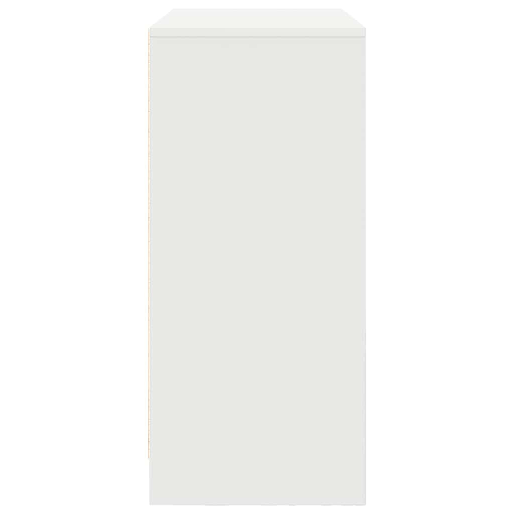 kommode med skuffe 80x34x76 cm konstrueret træ hvid
