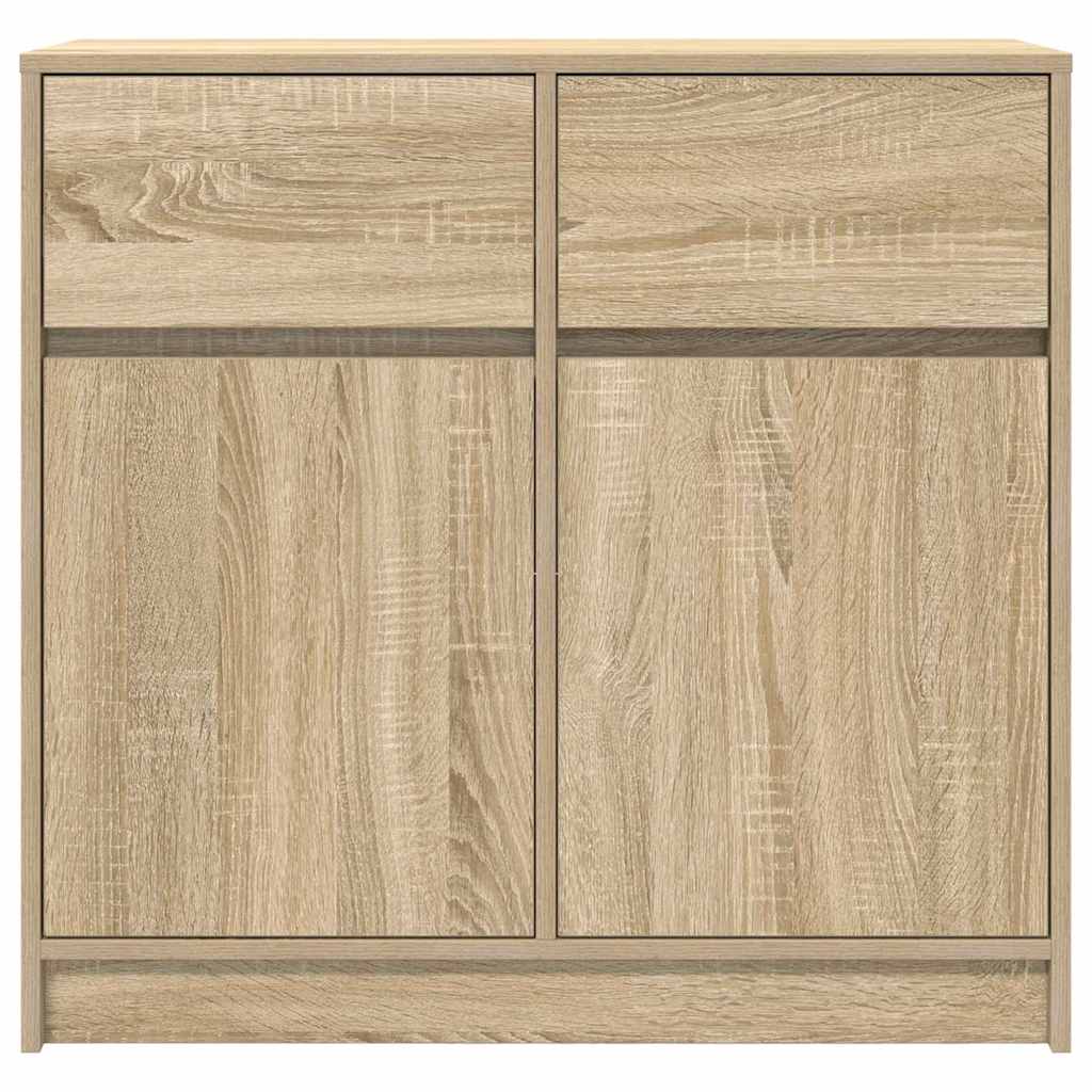 skænk med skuffe 80x34x76 cm konstrueret træ sonoma-eg