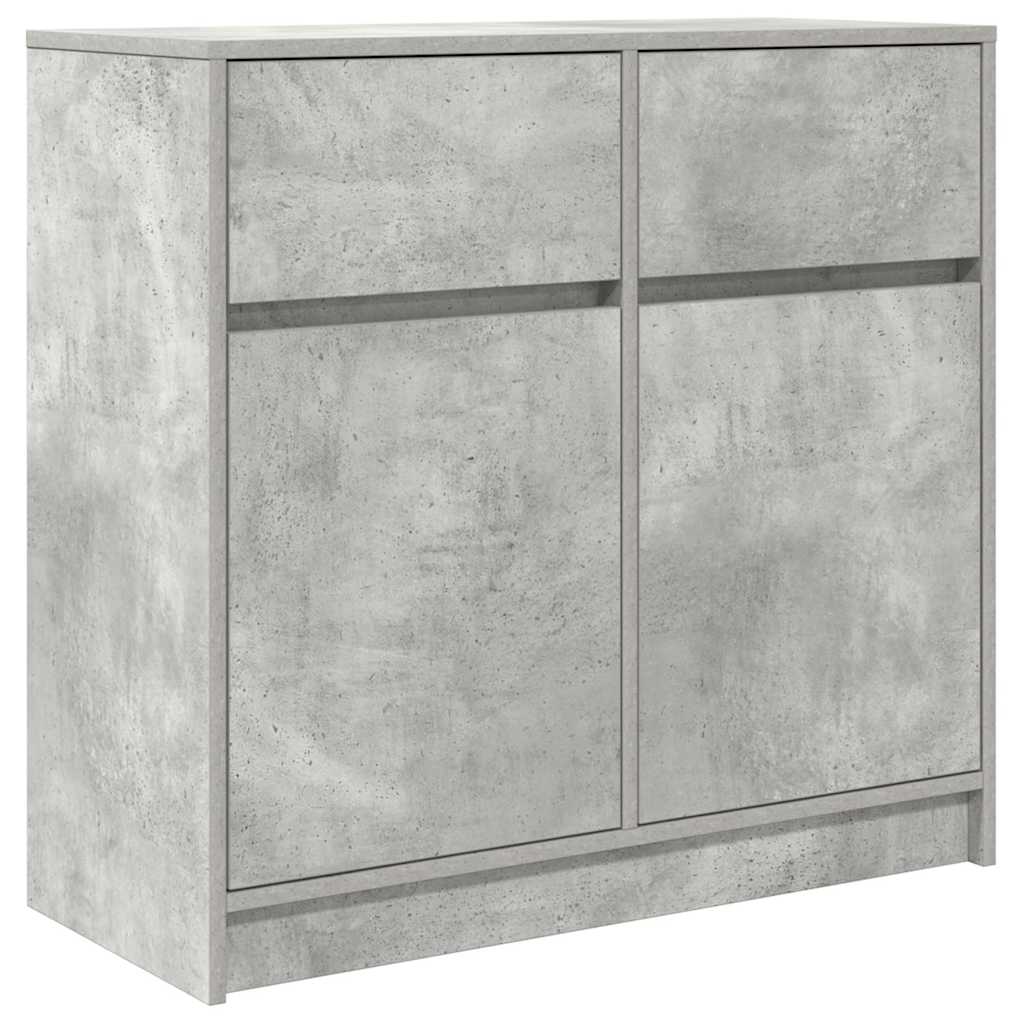 skænk med skuffe 80x34x76 cm konstrueret træ betongrå