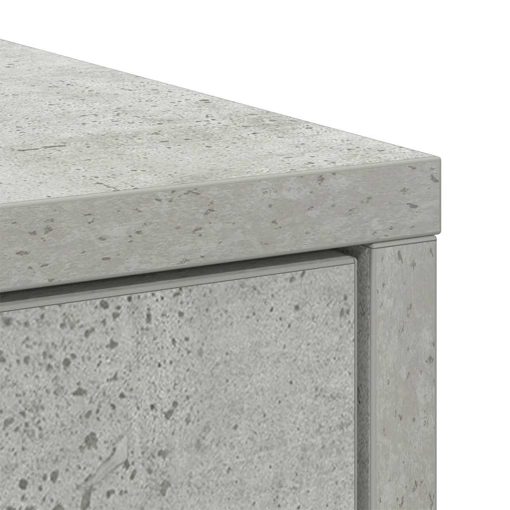skænk med skuffe 80x34x76 cm konstrueret træ betongrå