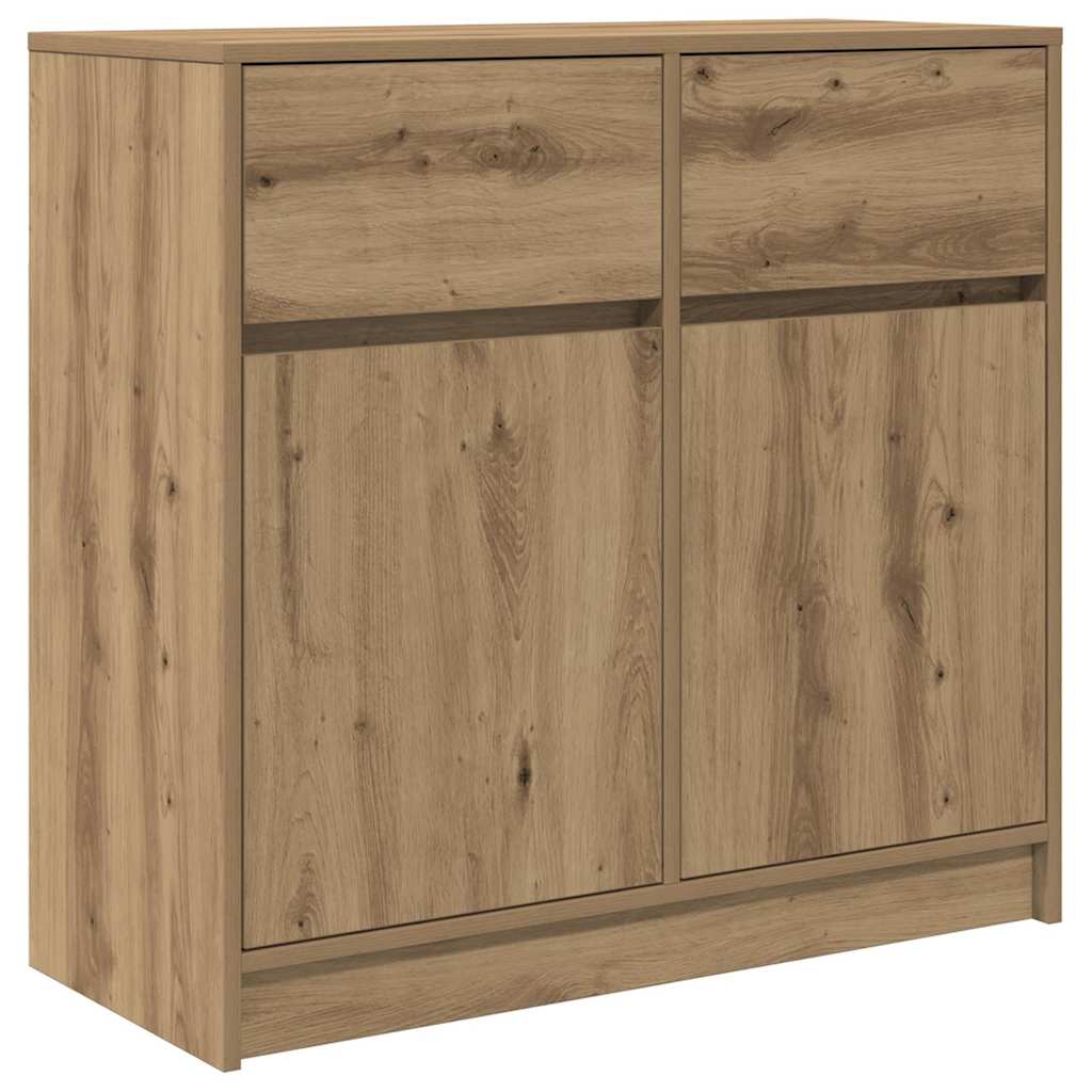skænk med skuffe 80x34x76 cm konstrueret træ kunsteg