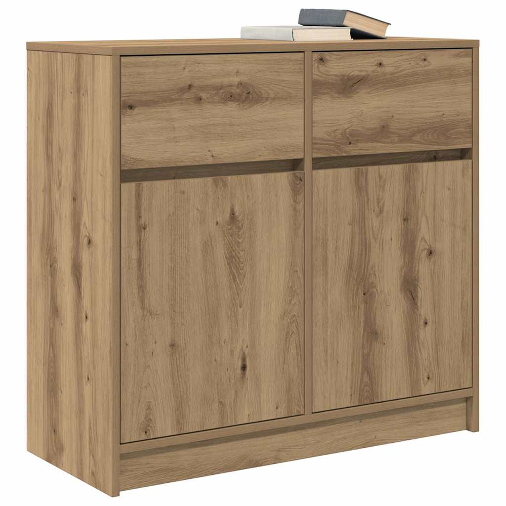 skænk med skuffe 80x34x76 cm konstrueret træ kunsteg