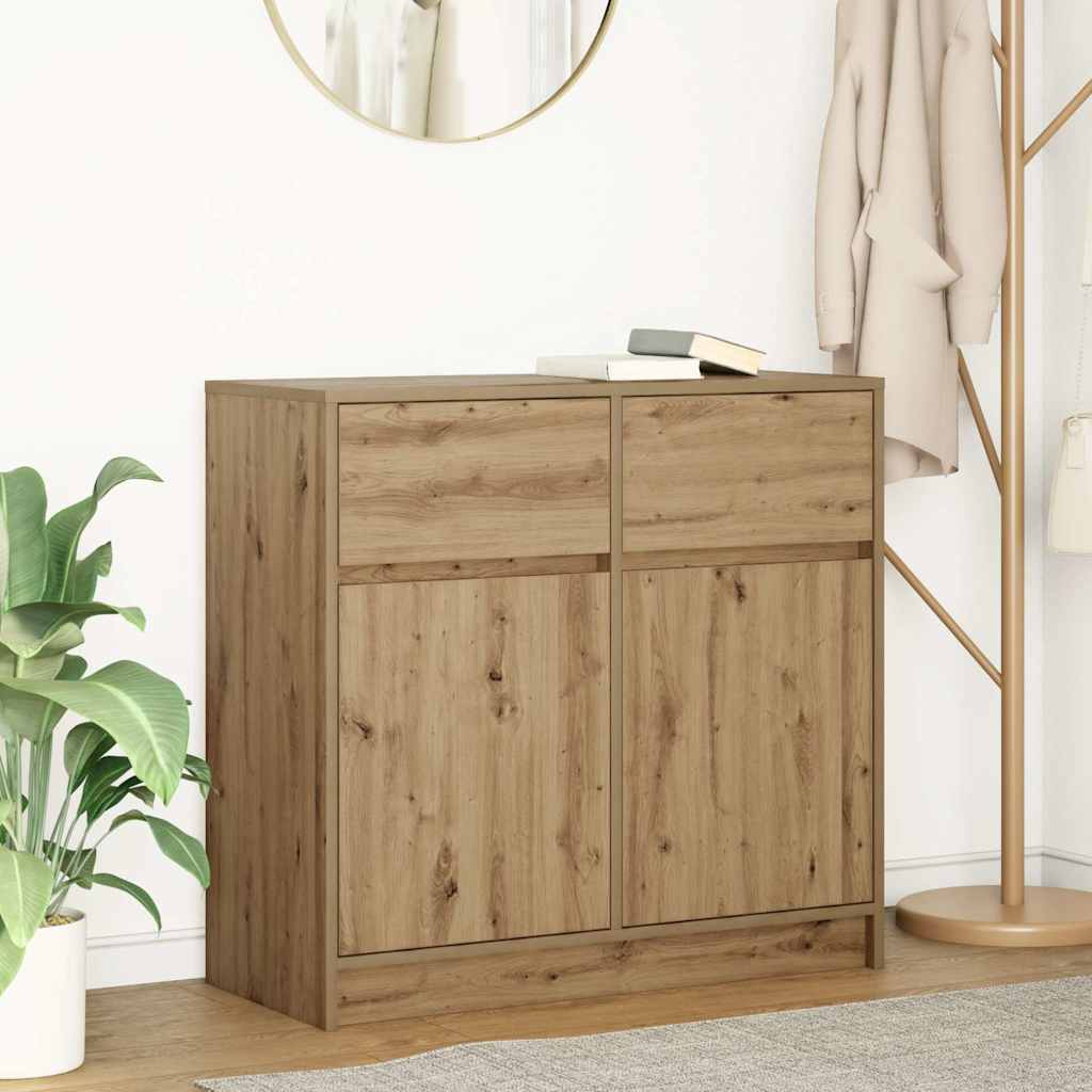 skænk med skuffe 80x34x76 cm konstrueret træ kunsteg