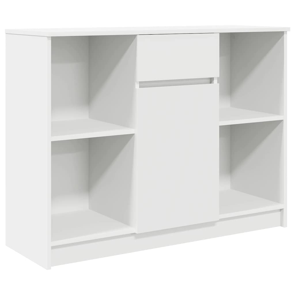 skænk med skuffe 101x35x76 cm konstrueret træ hvid