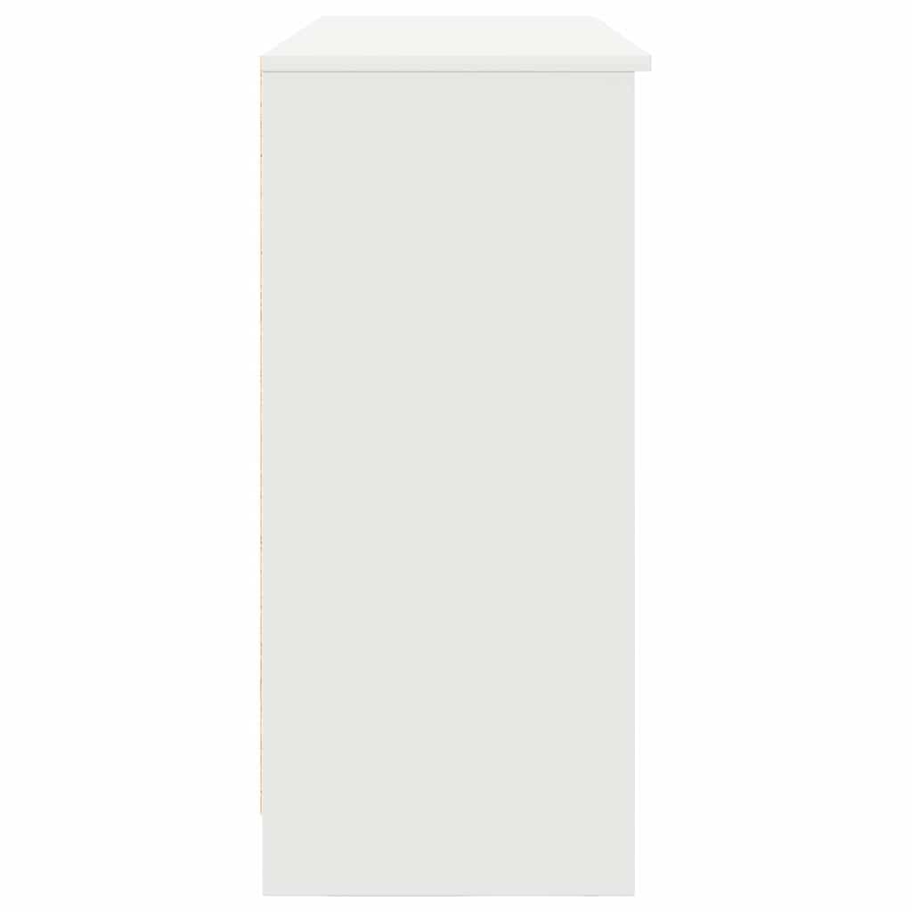 skænk med skuffe 101x35x76 cm konstrueret træ hvid