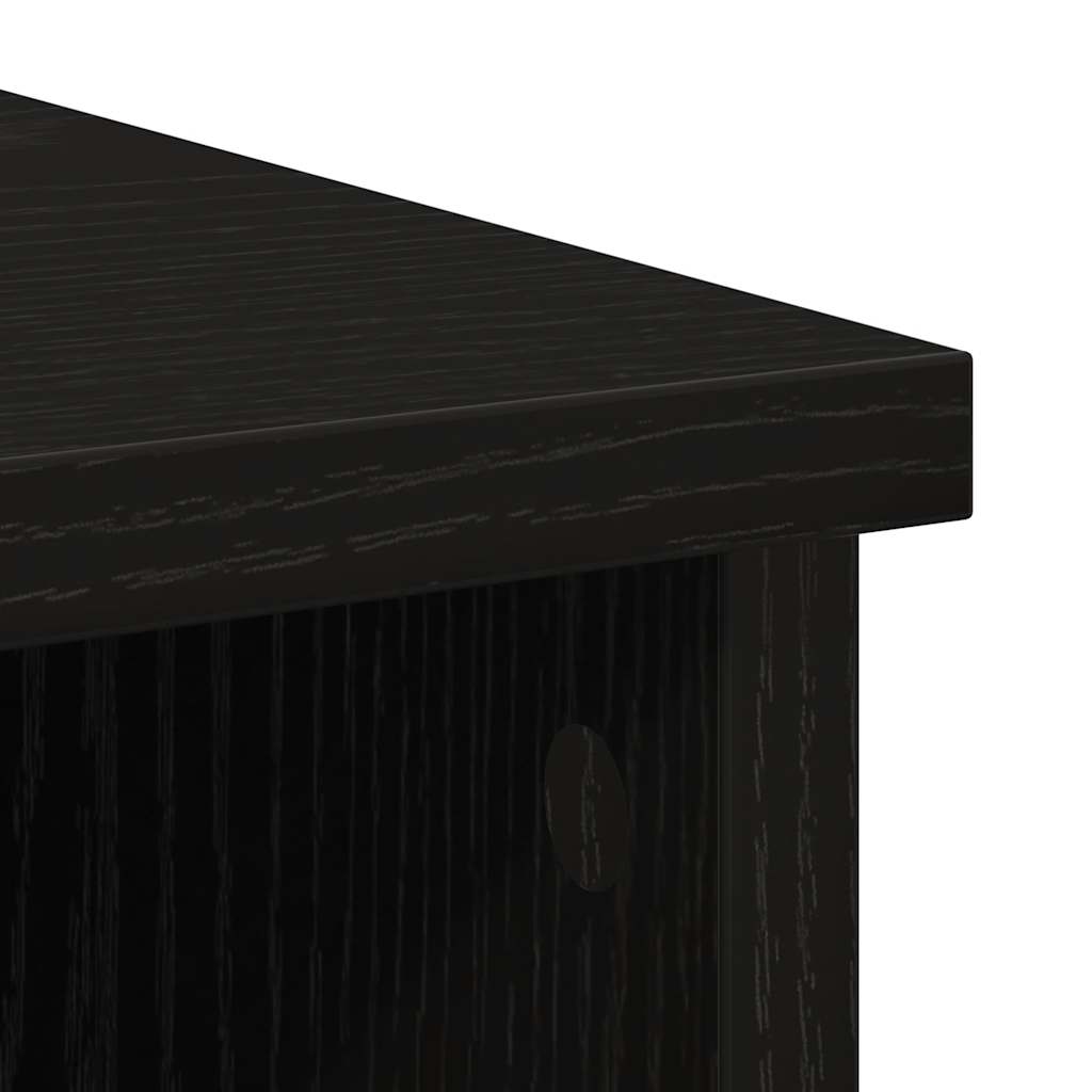 skænk med skuffe 101x35x76 cm konstrueret træ sort egetræ