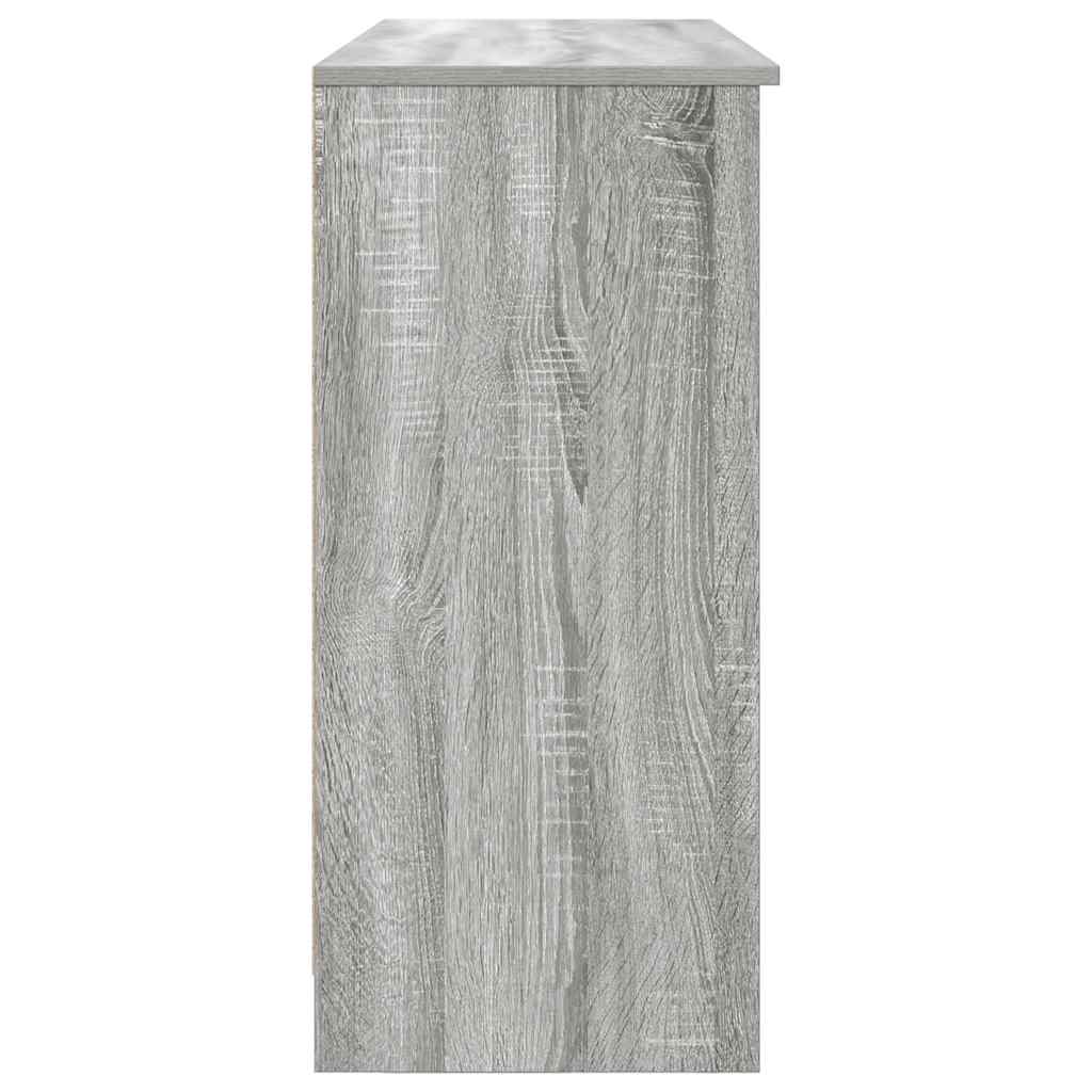 skænk med skuffe 101x35x76 cm konstrueret træ grå sonoma-eg
