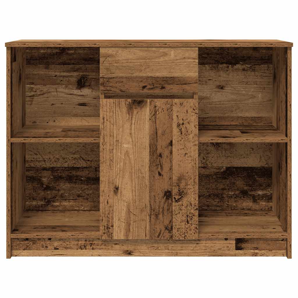 skænk med skuffe 101x35x76 cm konstrueret træ antikt træ