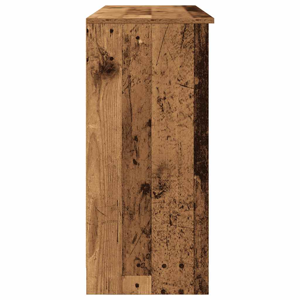 skænk med skuffe 101x35x76 cm konstrueret træ antikt træ