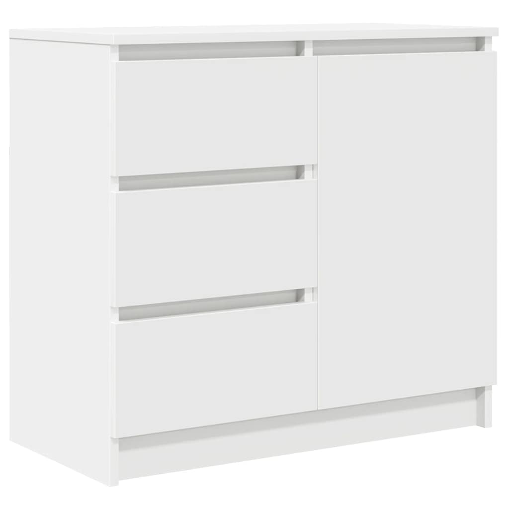 skænk med skuffe 71x35x65 cm konstrueret træ hvid