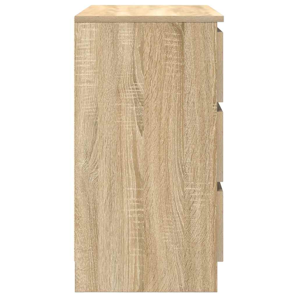 skænk med skuffe 71x35x65 cm konstrueret træ sonoma-eg