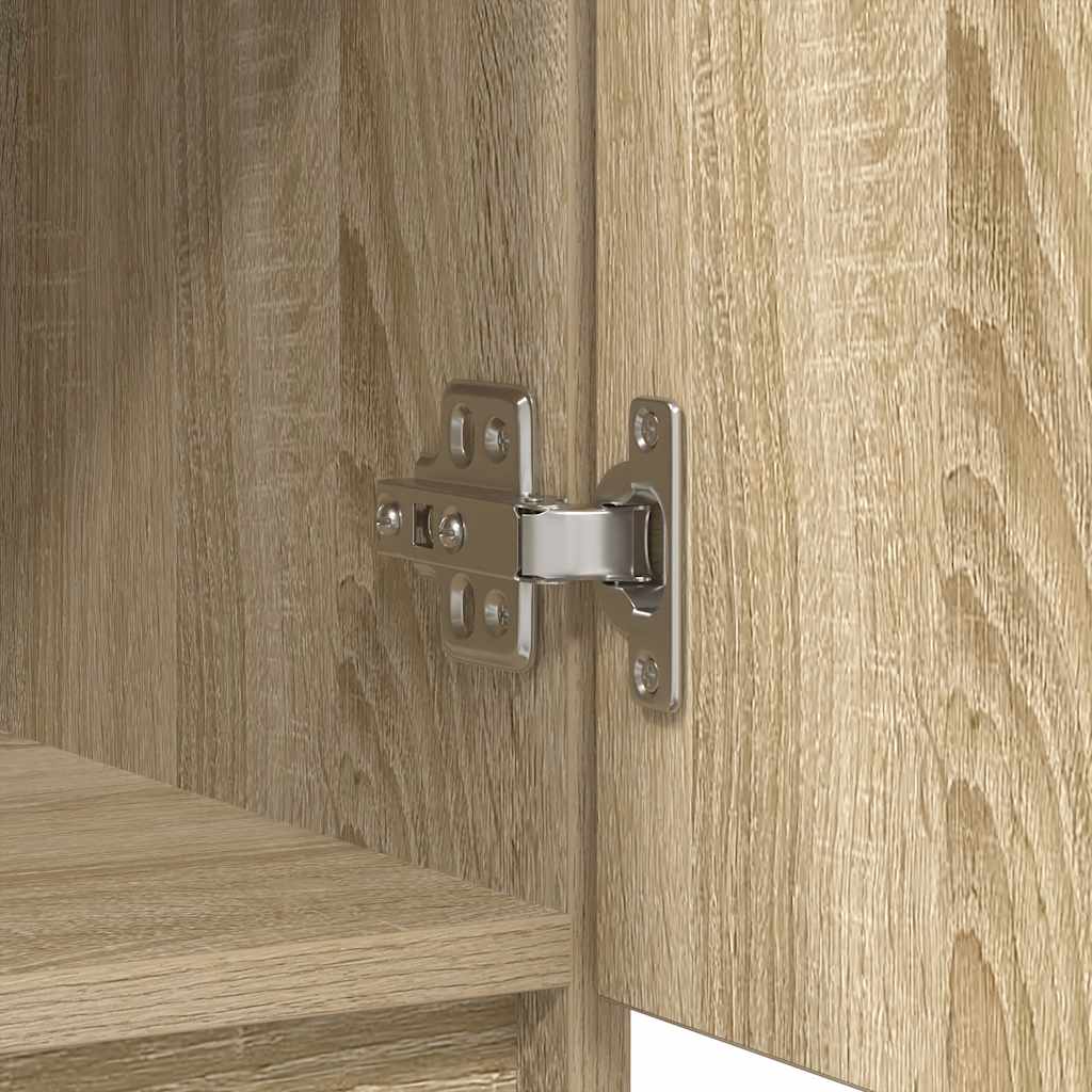 skænk med skuffer 71x35x84 cm konstrueret træ sonoma-eg