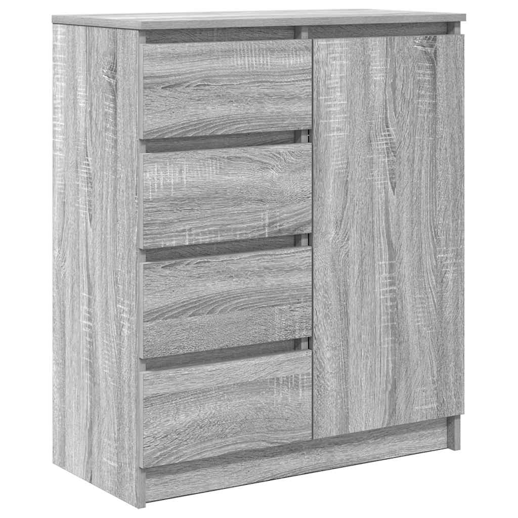 skænk med skuffer 71x35x84 cm konstrueret træ grå sonoma-eg