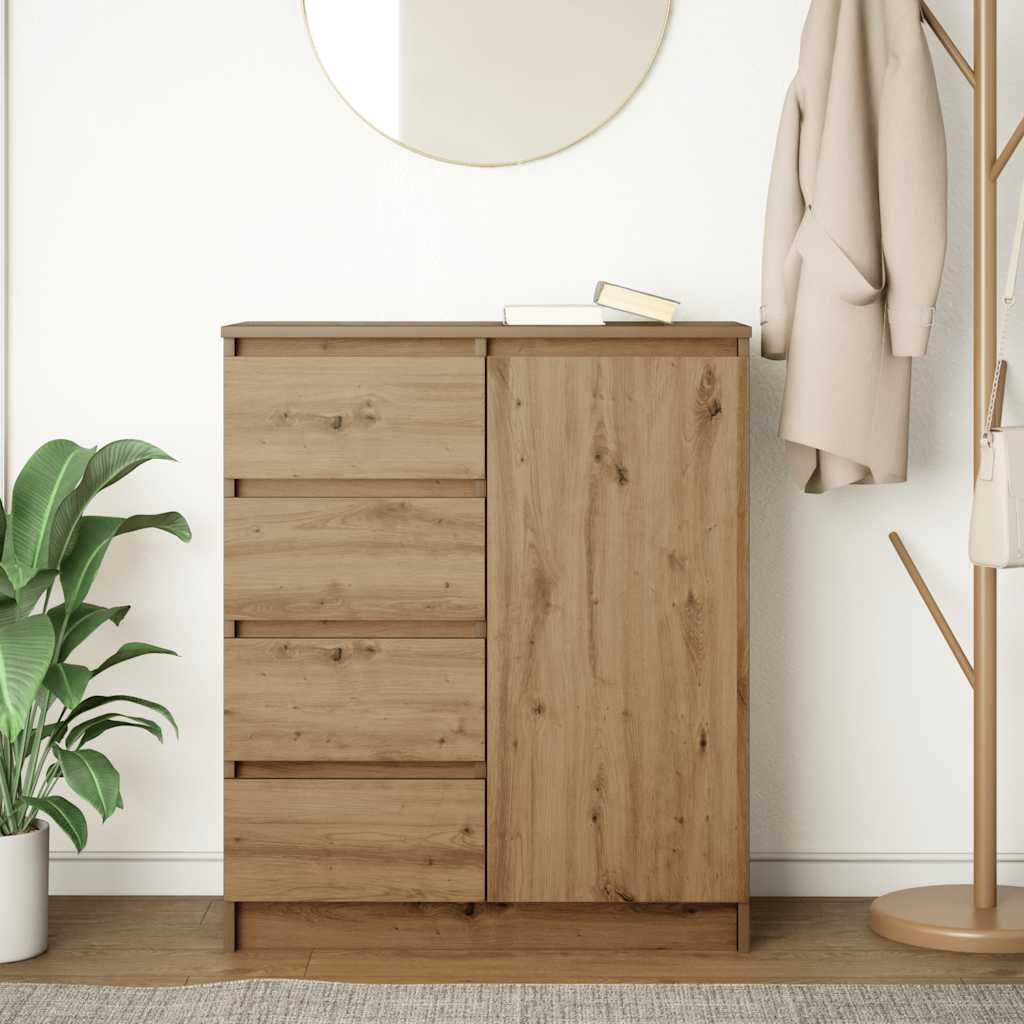 skænk med skuffer 71x35x84 cm konstrueret træ kunsteg