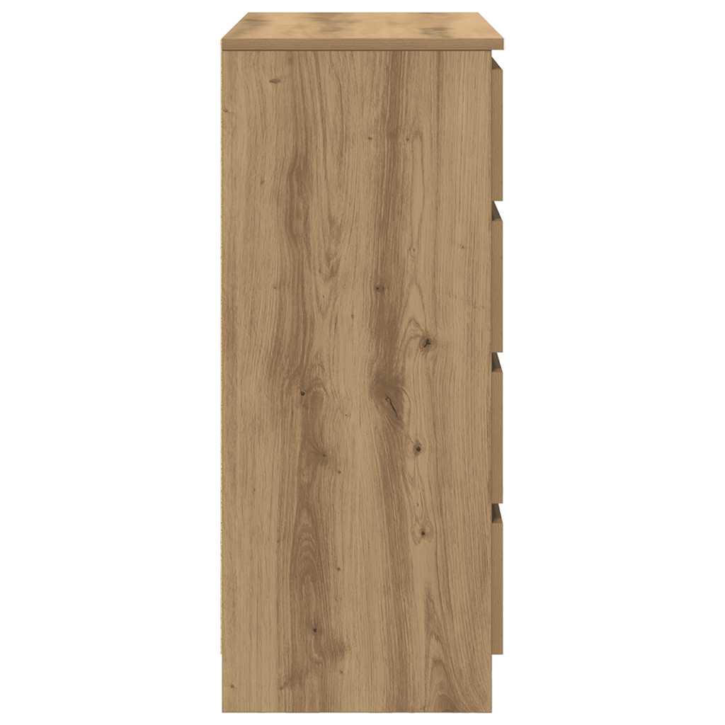 skænk med skuffer 71x35x84 cm konstrueret træ kunsteg