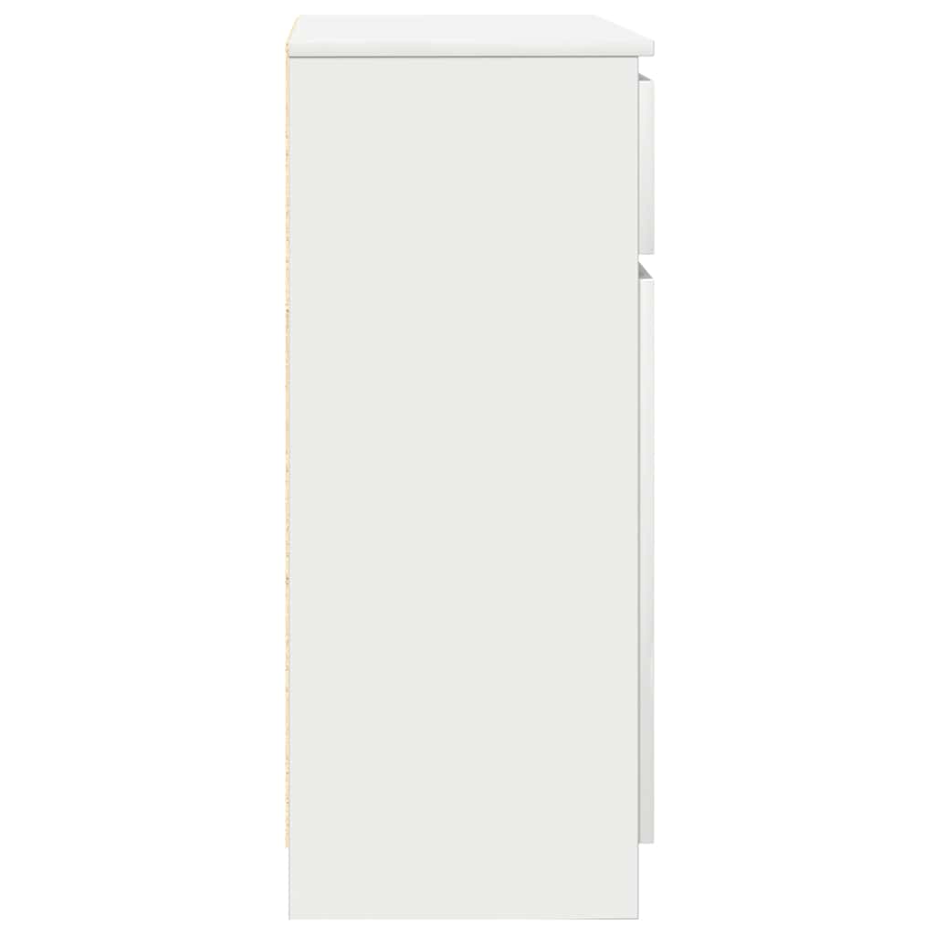 skænk med skuffe 71x35x84 cm konstrueret træ hvid