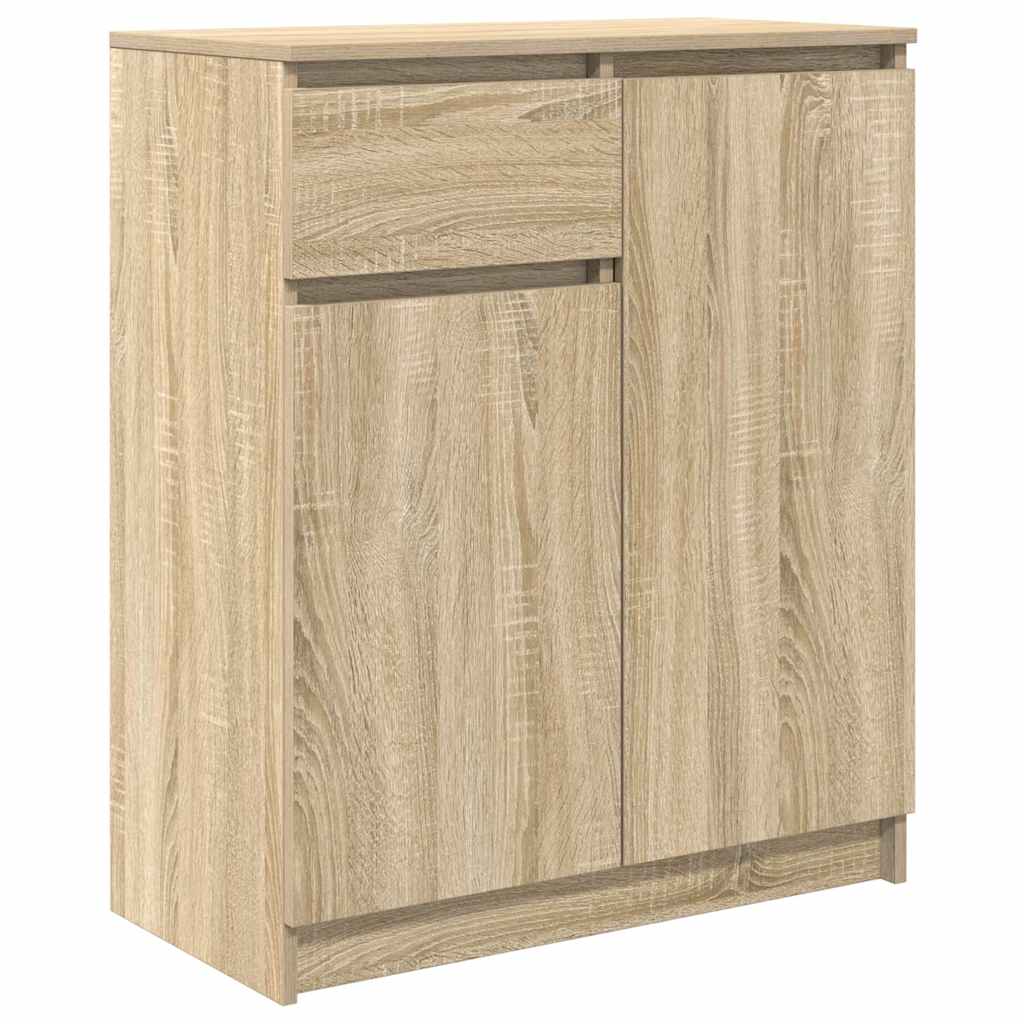 skænk med skuffe 71x35x84 cm konstrueret træ sonoma-eg