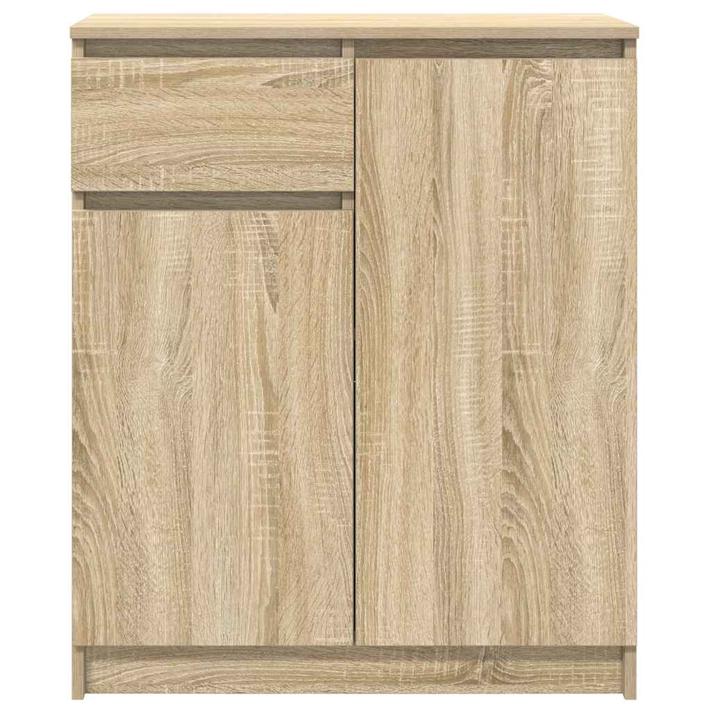 skænk med skuffe 71x35x84 cm konstrueret træ sonoma-eg