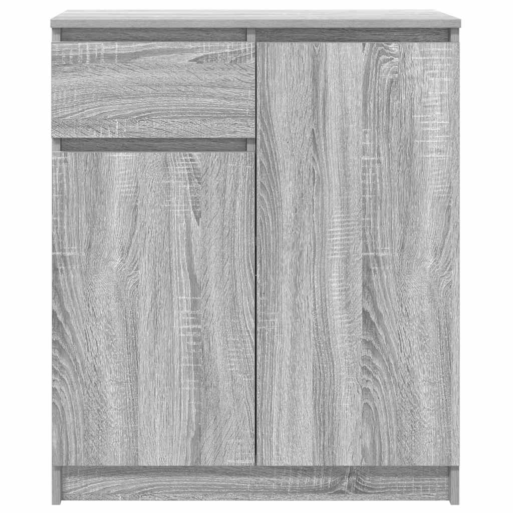 skænk med skuffe 71x35x84 cm konstrueret træ grå sonoma-eg