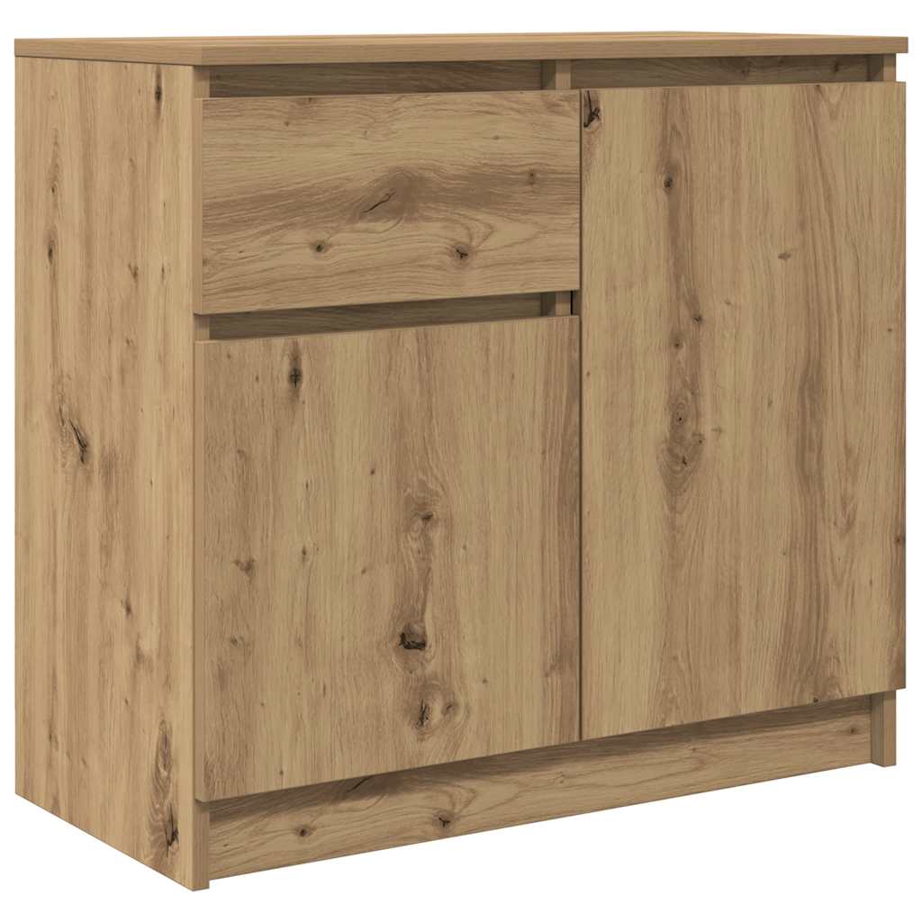 skænk med skuffe 71x35x65 cm konstrueret træ kunsteg