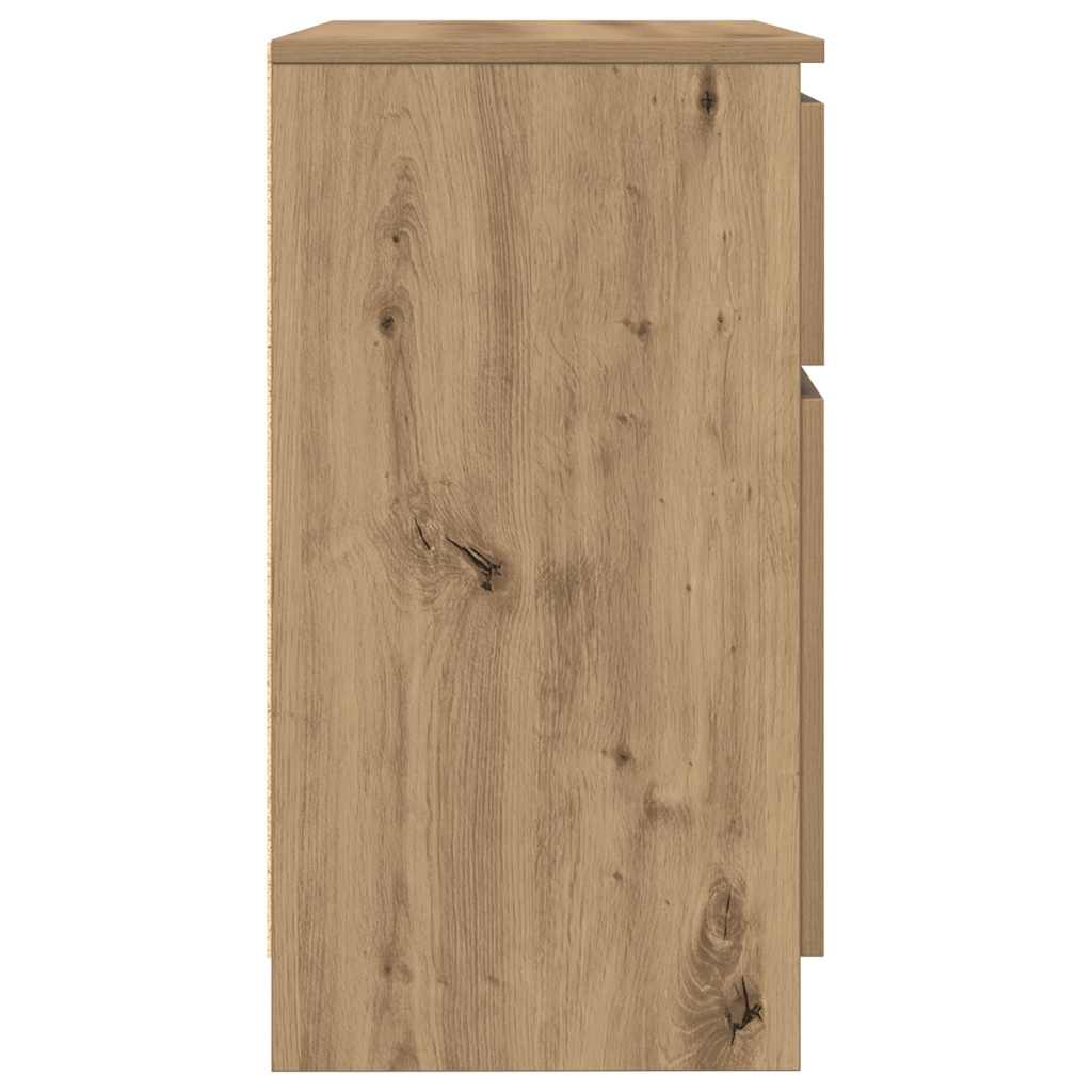 skænk med skuffe 71x35x65 cm konstrueret træ kunsteg