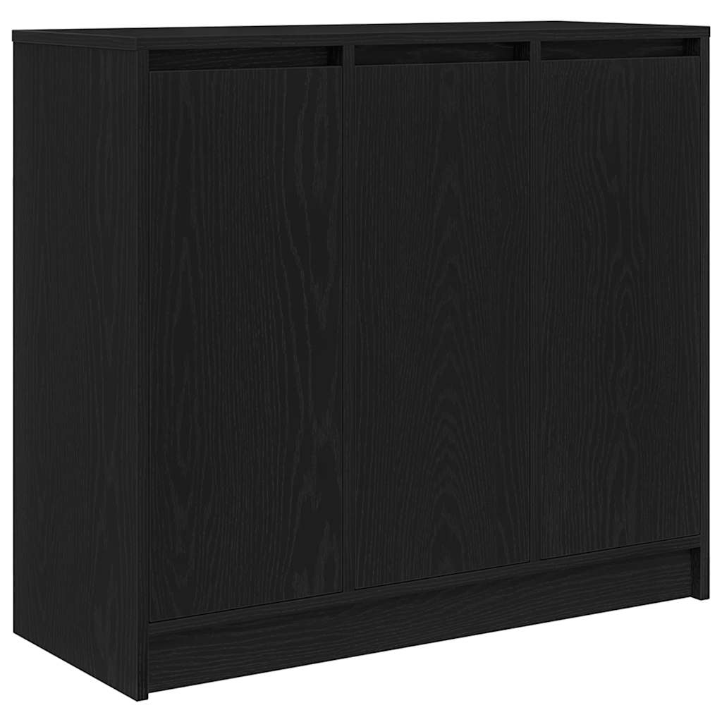 skænk 85x34x76 cm konstrueret træ sort egetræsfarve