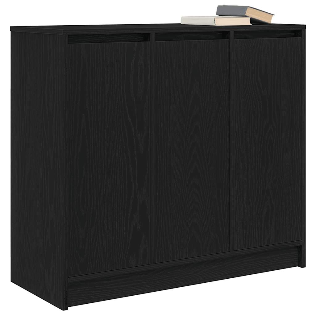 skænk 85x34x76 cm konstrueret træ sort egetræsfarve