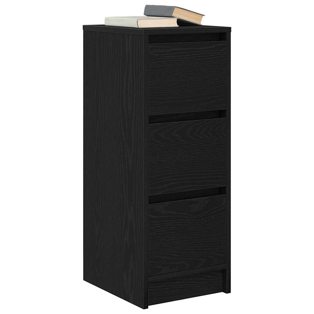 skænk 29,5x34x76 cm konstrueret træ sort egetræsfarve
