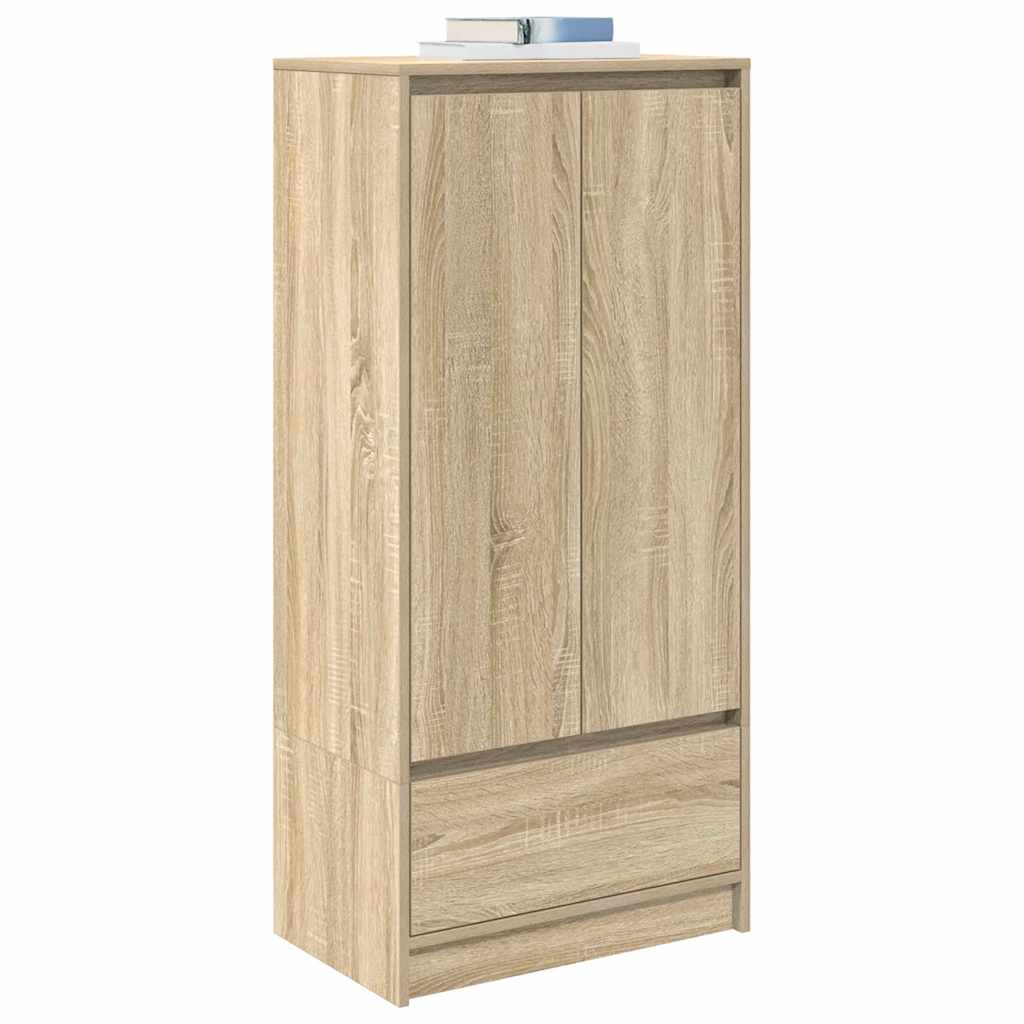 skab med skuffe 55,5x34x119,5 cm konstrueret træ sonoma-eg