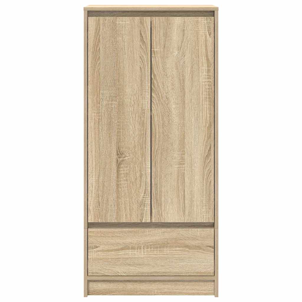 skab med skuffe 55,5x34x119,5 cm konstrueret træ sonoma-eg
