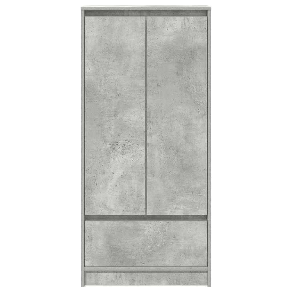 skab med skuffe 55,5x34x119,5 cm konstrueret træ betongrå