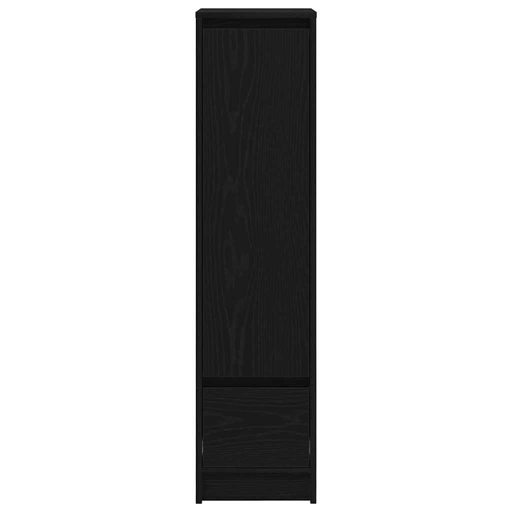 højskab 29,5x34x119,5 cm konstrueret træ sort egetræsfarve